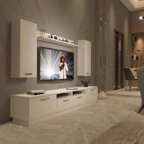 Trendstyle 5220d Slm Tv Ünitesi Tv Sehpası - Parlak Beyaz