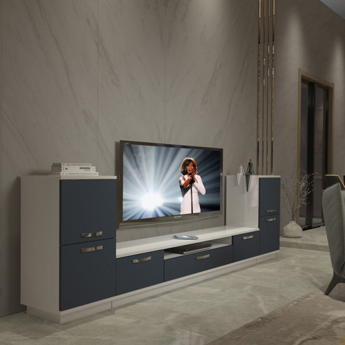 Trendstyle On2 Mdf Tv Ünitesi Tv Sehpası - Beyaz Antrasit