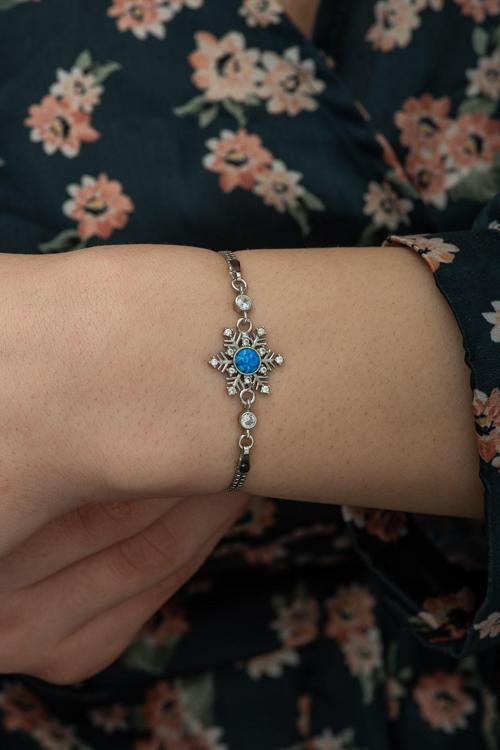 925 Ayar Opal Taşlı Kartanesi Kadın Gümüş Bileklik