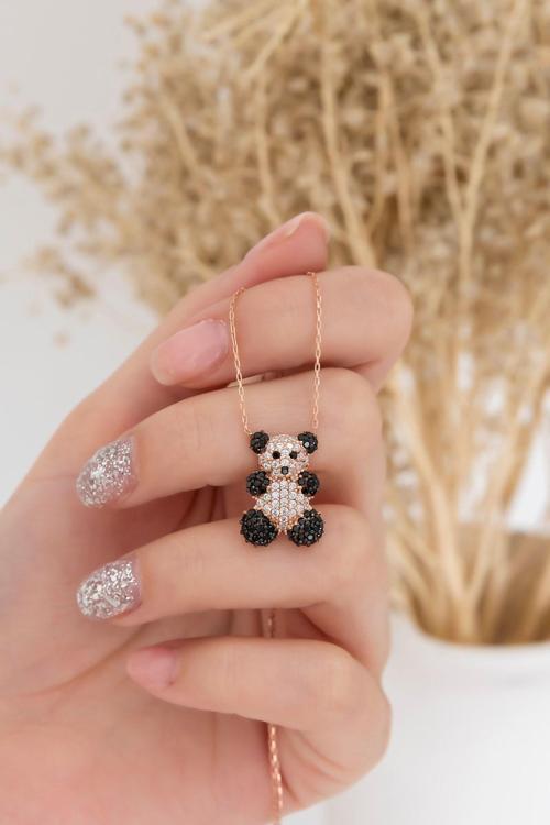925 Ayar Panda Kolye Kadın Gümüş Kolye