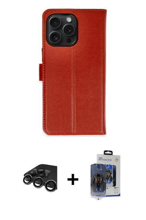 iPhone 15 Pro Max Kılıf Siluet Işık Serisi - Siyah Vanessa Magic Cam + Titanyum Gri Raze Metal