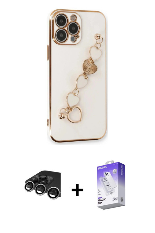 iPhone 14 Pro Max Kılıf Nova Işık Prime - Siyah Bilvis 5in1 3D Magic Cam Ekran Koruyucu + Gümüş