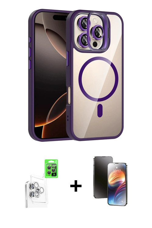iPhone 16 Pro Kılıf Yadigar Asil Koleksiyonu - Siyah 3D Antistatik Mat Seramik Nano Ekran Koruy