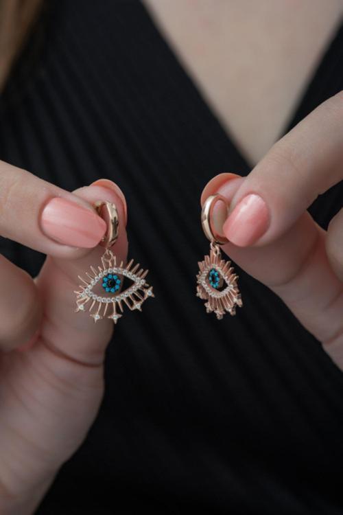 925 Ayar Sallantılı Göz Küpe Kadın Gümüş Küpe