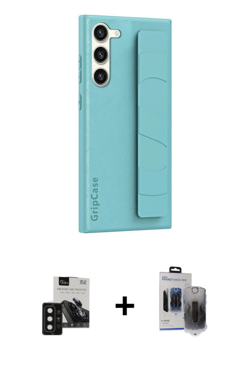Galaxy S24 Kılıf Vadi Asil Serisi - Siyah Vanessa Magic Hayalet Cam + Siyah PVD Metal Kamera Le