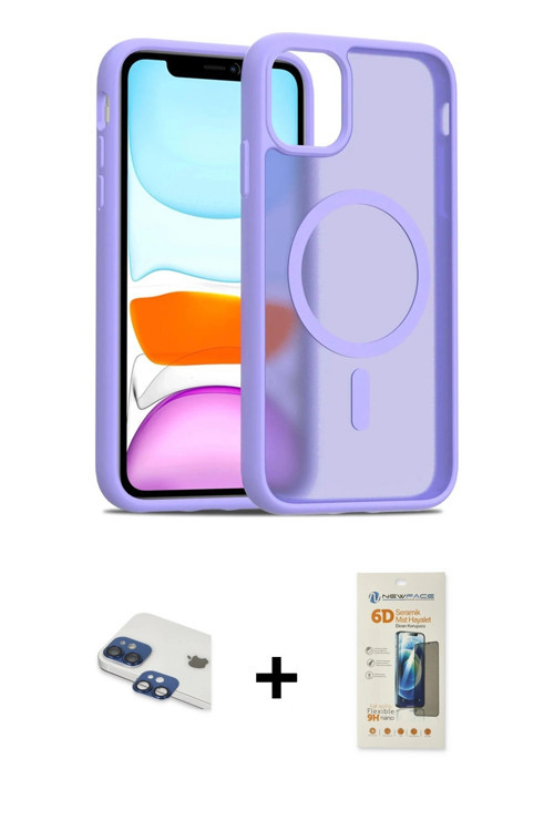 iPhone 11 Kılıf Siluet Minimal Prime - Siyah 6D Mat Seramik Hayalet Nano Ekran Koruyucu + Laciv