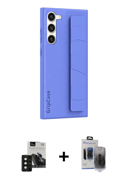 Galaxy S24 Kılıf Vadi Asil Serisi - Siyah Vanessa Magic Hayalet Cam + Siyah PVD Metal Kamera Le