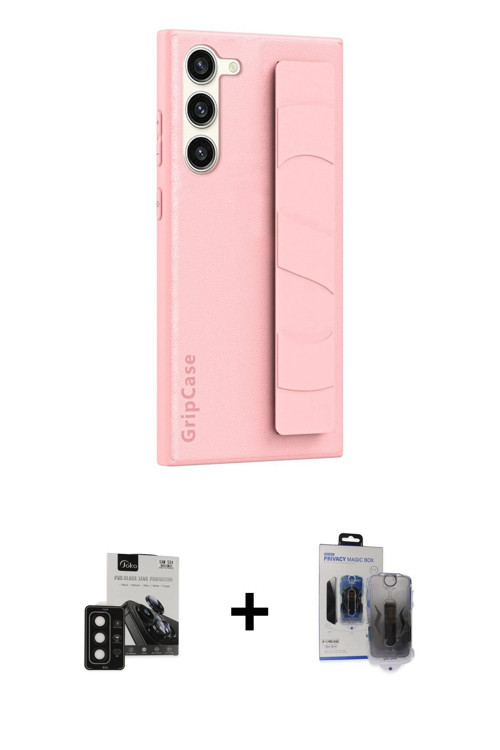 Galaxy S24 Kılıf Vadi Asil Serisi - Siyah Vanessa Magic Hayalet Cam + Siyah PVD Metal Kamera Le
