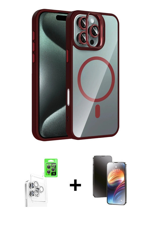 iPhone 16 Pro Kılıf Yadigar Asil Koleksiyonu - Siyah 3D Antistatik Mat Seramik Nano Ekran Koruy