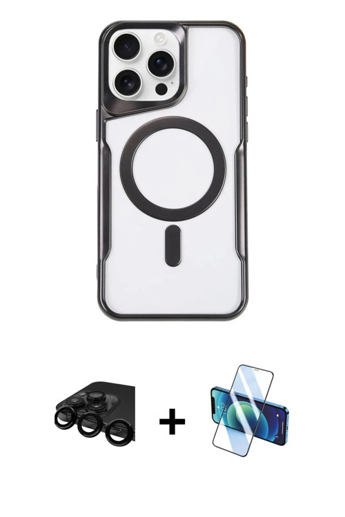 iPhone 15 Pro Max Kılıf Yadigar Klasik Özel Seri - Siyah 3D Antistatik Seramik Nano Ekran Koruy