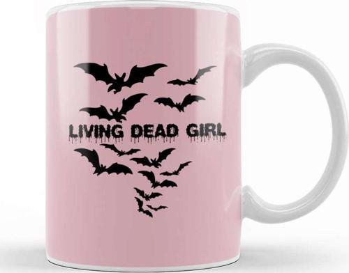 Living Dead Girl Gothic Vampire Twilight Grunge Punk Post Bats Wings Kupa Bardak Porselen