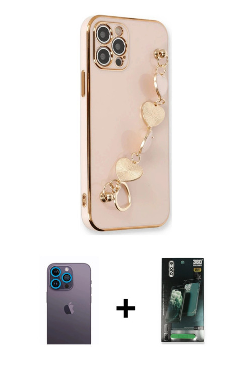 iPhone 12 Pro Kılıf Nova Işık Prime - Siyah 360 Mat Full Body Arka Koruyucu + Mavi Neon Fosforl
