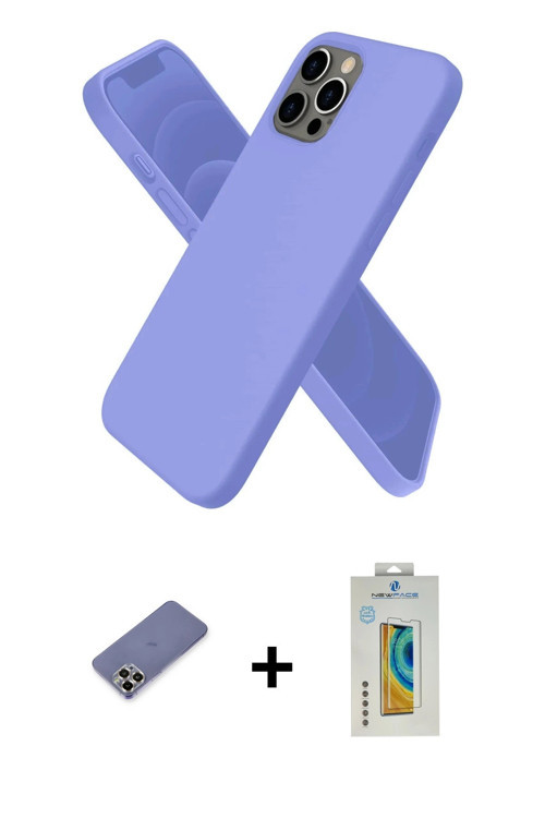 iPhone 12 Pro Kılıf Kozmos Yansıma Özel Seri - Siyah Polymer Nano Ekran Koruyucu + Gold Metal K