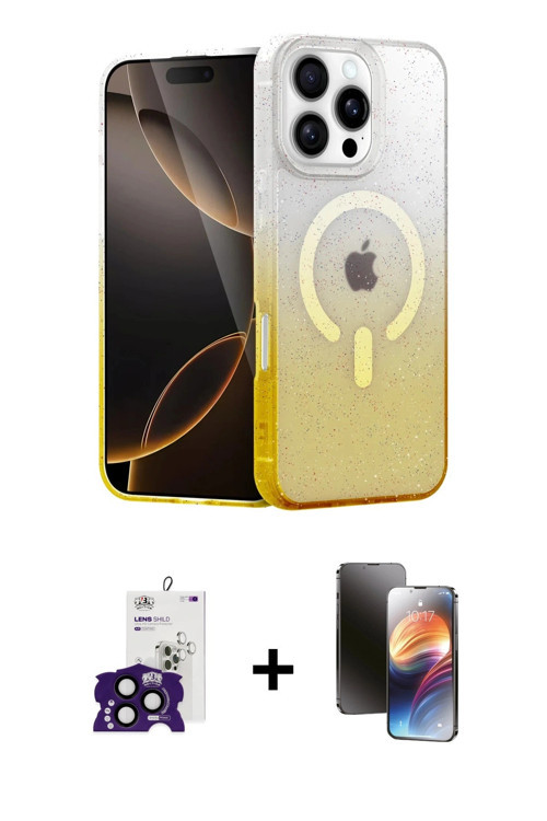 iPhone 16 Pro Max Kılıf Eksen Minimal Özel Seri - Siyah 3D Antistatik Mat Seramik Nano Ekran Ko