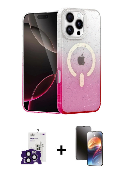 iPhone 16 Pro Max Kılıf Eksen Minimal Özel Seri - Siyah 3D Antistatik Mat Seramik Nano Ekran Ko