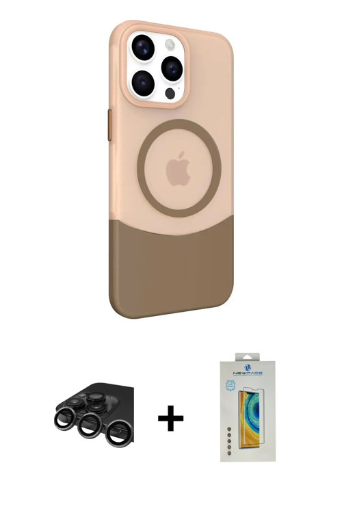 ieg™ iPhone 15 Pro Max Kılıf Çekirdek Asil Özel Seri - Siyah Polymer Nano Ekran Koruyucu + Titanyum