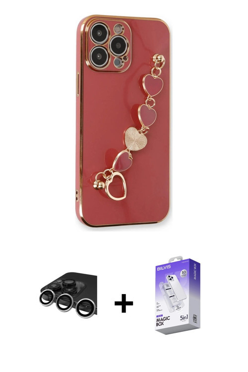 iPhone 14 Pro Max Kılıf Nova Işık Prime - Siyah Bilvis 5in1 3D Magic Cam Ekran Koruyucu + Gümüş