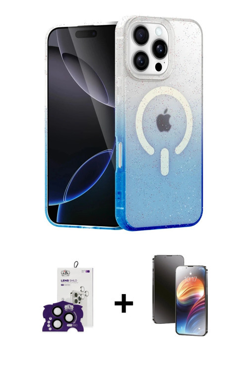 iPhone 16 Pro Max Kılıf Eksen Minimal Özel Seri - Siyah 3D Antistatik Mat Seramik Nano Ekran Ko