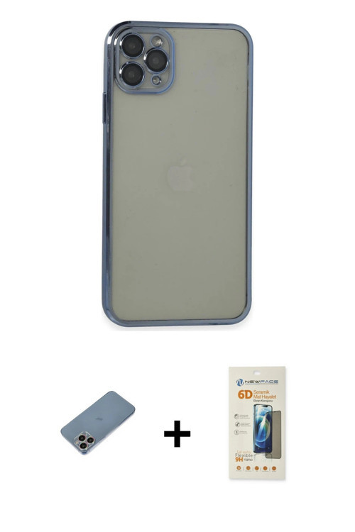ieg™ iPhone 11 Pro Max Kılıf Vadi Minimal - Siyah 6D Mat Seramik Hayalet Nano Ekran Koruyucu + Gökku