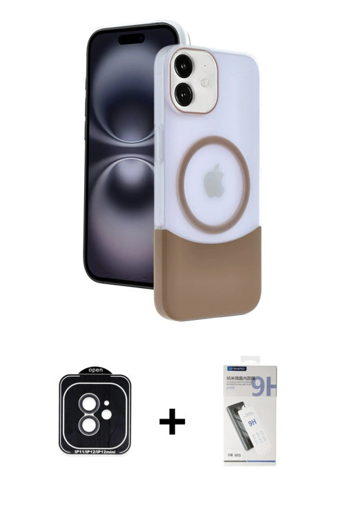 iPhone 11 Kılıf Kozmos Form Özel Seri - Şeffaf Uv Polymer Nano Ekran Koruyucu + Siyah PVD Metal