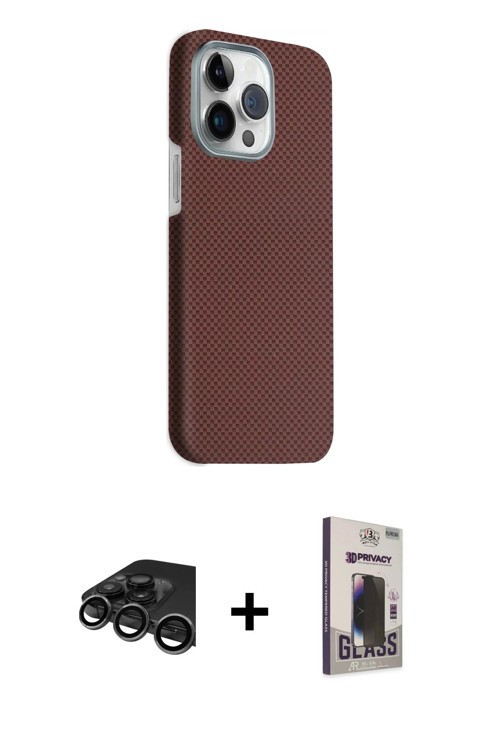ieg™ iPhone 15 Pro Max Kılıf Kozmos Klasik Prime - Siyah Bilvis Hayalet Cam Ekran Koruyucu + Titanyu