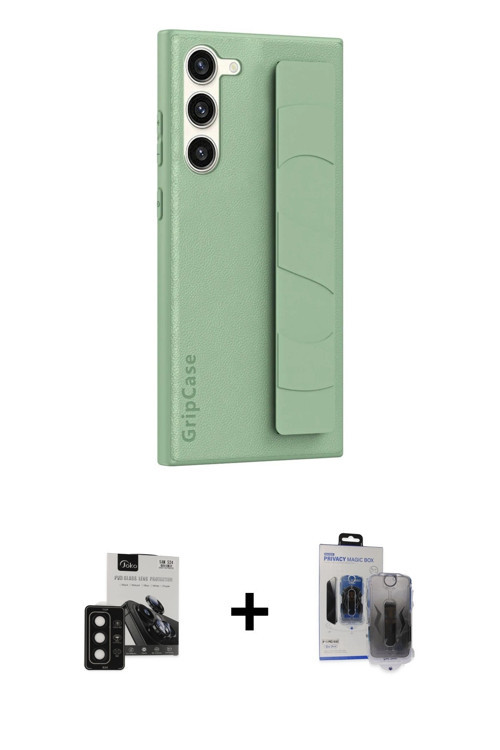 Galaxy S24 Kılıf Vadi Asil Serisi - Siyah Vanessa Magic Hayalet Cam + Siyah PVD Metal Kamera Le