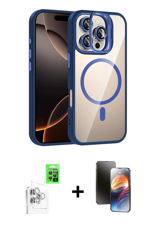iPhone 16 Pro Kılıf Yadigar Asil Koleksiyonu - Siyah 3D Antistatik Mat Seramik Nano Ekran Koruy
