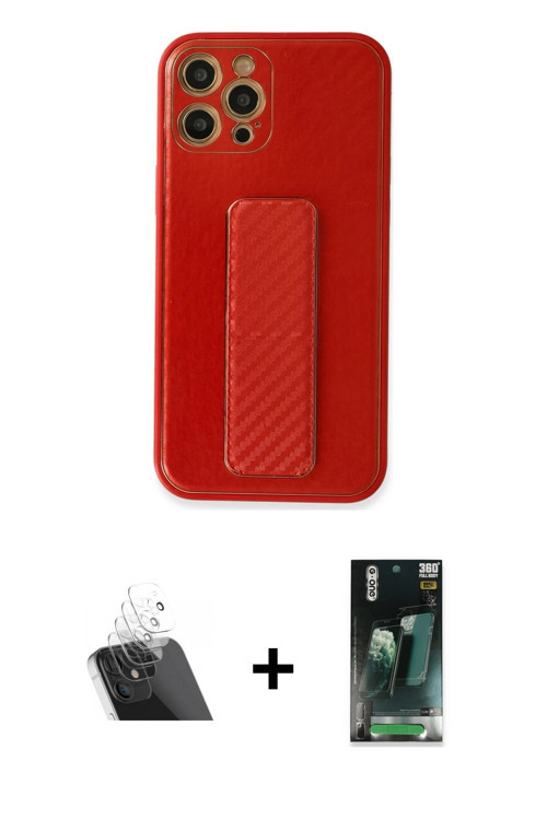 iPhone 12 Pro Kılıf Yörünge Yansıma - Şeffaf 360 Full Body Arka Koruyucu + Şeffaf Kamera Lens K