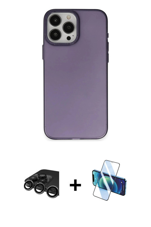 iPhone 15 Pro Kılıf Ahenk Çizgi Prime - Siyah 3D Antistatik Seramik Nano Ekran Koruyucu + Titan