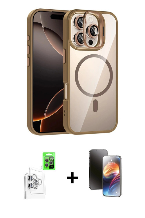 iPhone 16 Pro Kılıf Yadigar Asil Koleksiyonu - Siyah 3D Antistatik Mat Seramik Nano Ekran Koruy