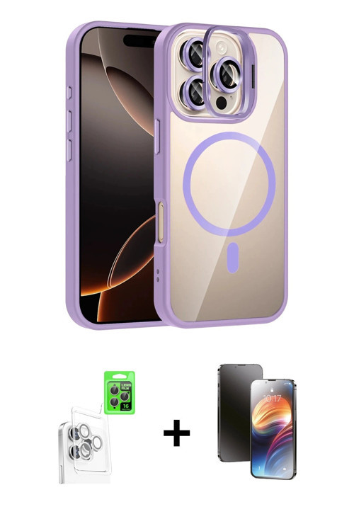 iPhone 16 Pro Kılıf Yadigar Asil Koleksiyonu - Siyah 3D Antistatik Mat Seramik Nano Ekran Koruy