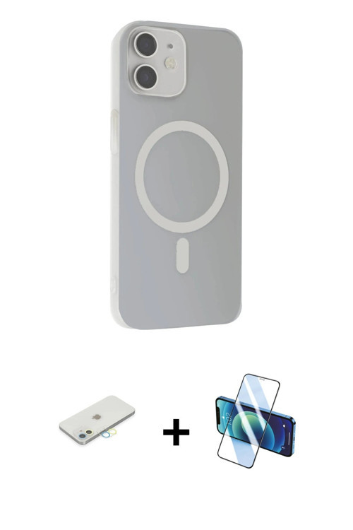 ieg™ iPhone 11 Kılıf Çekirdek Modern Prime - Siyah 3D Antistatik Cam Ekran Koruyucu + Sarı Renkli Ka