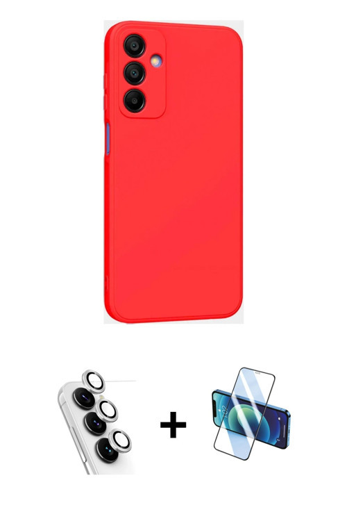 ieg™ Galaxy A25 5G Kılıf Kozmos Yansıma Özel Seri - Siyah 3D Antistatik Cam Ekran Koruyucu + Gümüş V