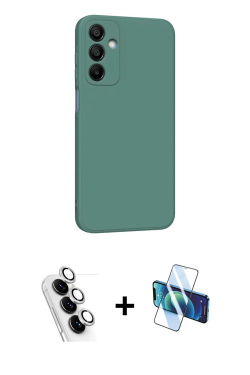 ieg™ Galaxy A25 5G Kılıf Kozmos Yansıma Özel Seri - Siyah 3D Antistatik Cam Ekran Koruyucu + Gümüş V
