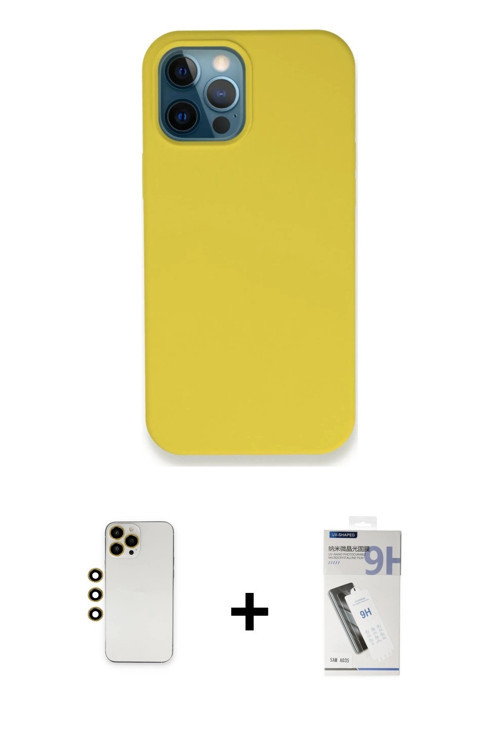 ieg™ iPhone 12 Pro Max Kılıf Zirve Modern Özel Seri - Şeffaf Uv Polymer Nano Ekran Koruyucu + Gold S