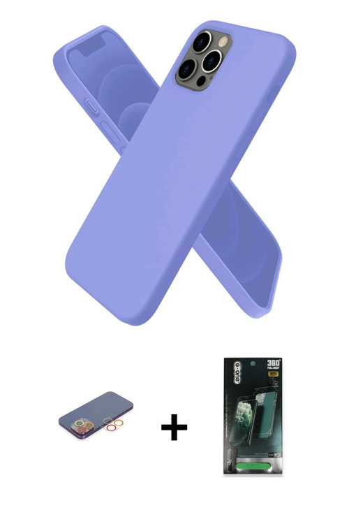 iPhone 12 Pro Max Kılıf Kozmos Yansıma Özel Seri - Siyah 360 Mat Full Body Arka Koruyucu + Turu