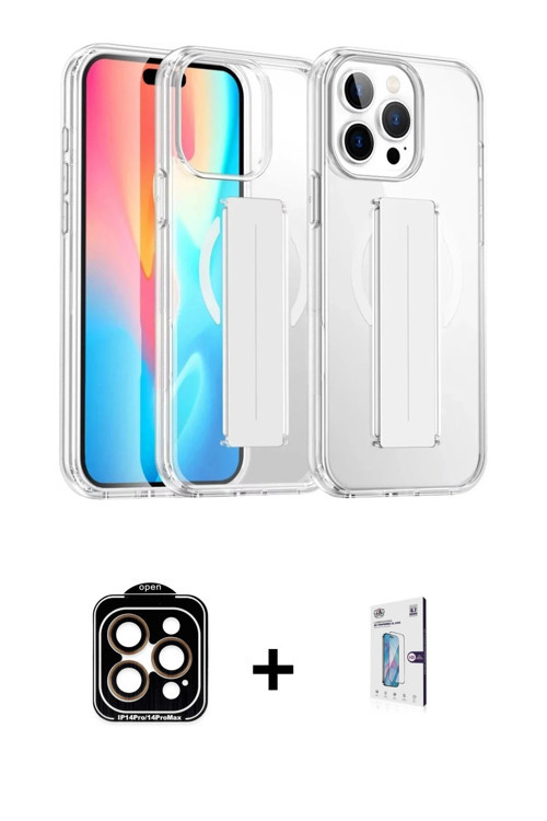 ieg™ iPhone 15 Pro Max Kılıf Nova Işık Koleksiyonu - Siyah Bilvis 0.18mm Plus Cam Ekran Koruyucu + T