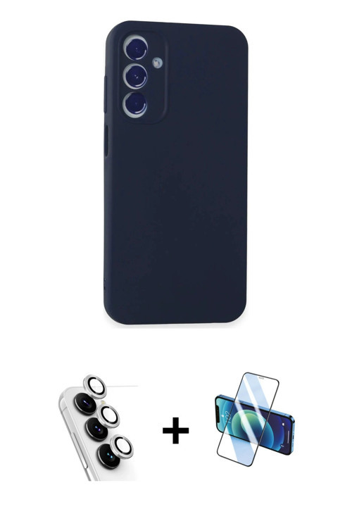 ieg™ Galaxy A25 5G Kılıf Kozmos Yansıma Özel Seri - Siyah 3D Antistatik Cam Ekran Koruyucu + Gümüş V