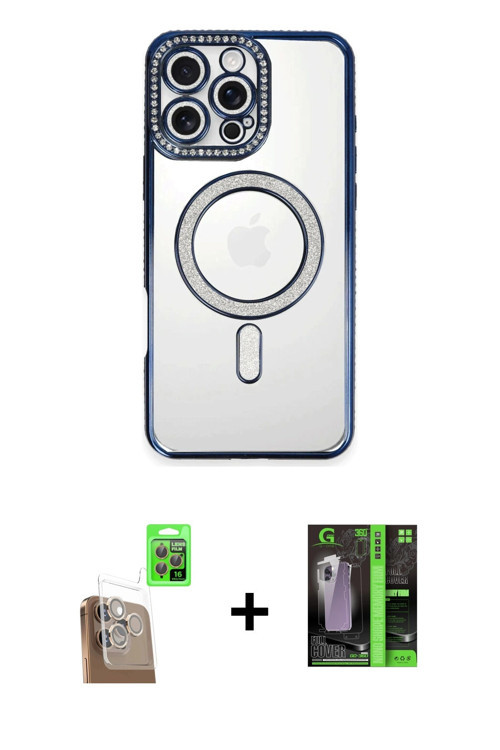 ieg™ iPhone 16 Pro Max Kılıf Zirve Doku Prime - Şeffaf 360 Full Body Arka Koruyucu + Çöl Titanyum Ra