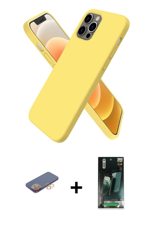 iPhone 12 Pro Max Kılıf Kozmos Yansıma Özel Seri - Siyah 360 Mat Full Body Arka Koruyucu + Turu