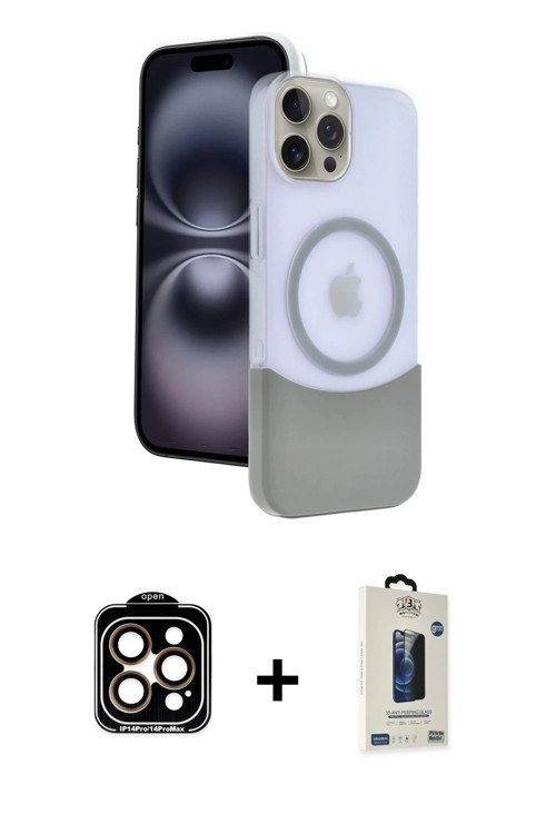 iPhone 15 Pro Max Kılıf Kozmos Form Özel Seri - Siyah Bilvis Hayalet Cam Ekran Koruyucu + Turun