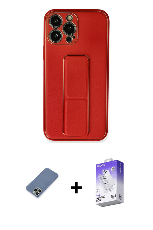 ieg™ iPhone 13 Pro Max Kılıf Akış Doku - Siyah Bilvis 5in1 3D Magic Cam Ekran Koruyucu + Açık Yeşil