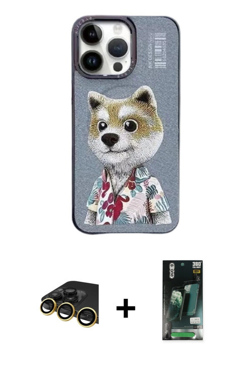 ieg™ iPhone 13 Pro Max Kılıf Siluet Modern Özel Seri - Şeffaf 360 Full Body Arka Koruyucu + Gold Raz