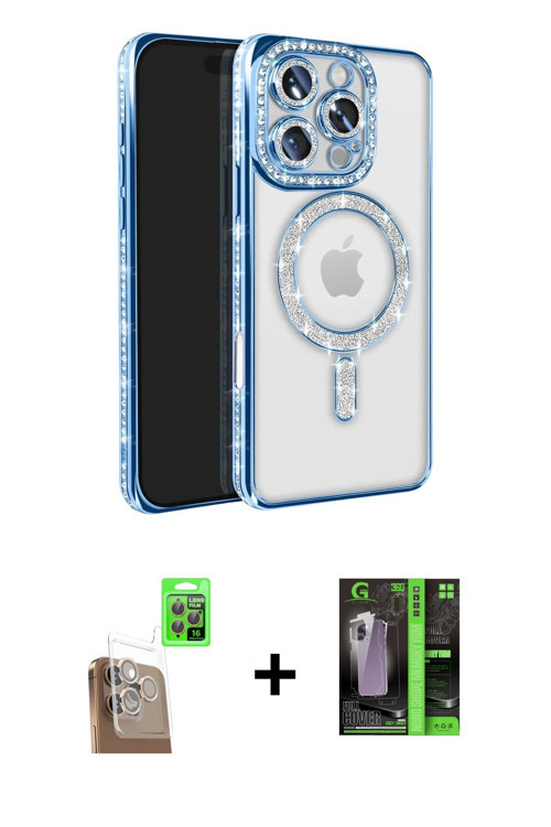 ieg™ iPhone 16 Pro Max Kılıf Zirve Doku Prime - Şeffaf 360 Full Body Arka Koruyucu + Çöl Titanyum Ra