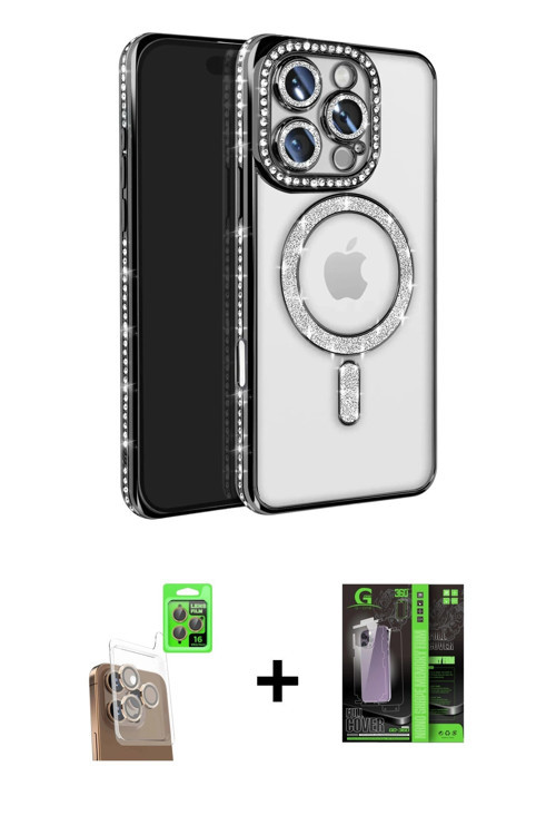 ieg™ iPhone 16 Pro Max Kılıf Zirve Doku Prime - Şeffaf 360 Full Body Arka Koruyucu + Çöl Titanyum Ra