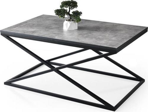 Çapraz Metal Dikdörtgen Orta Sehpa 100x60 cm