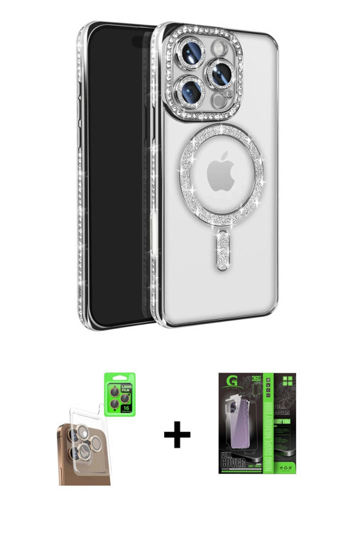 ieg™ iPhone 16 Pro Max Kılıf Zirve Doku Prime - Şeffaf 360 Full Body Arka Koruyucu + Çöl Titanyum Ra