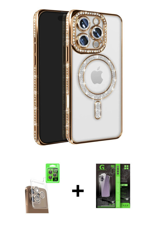ieg™ iPhone 16 Pro Max Kılıf Zirve Doku Prime - Şeffaf 360 Full Body Arka Koruyucu + Çöl Titanyum Ra
