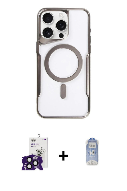 ieg™ iPhone 16 Pro Max Kılıf Yadigar Klasik Özel Seri - Siyah Joko Magic 5D Cam + Siyah Bilvis Titan