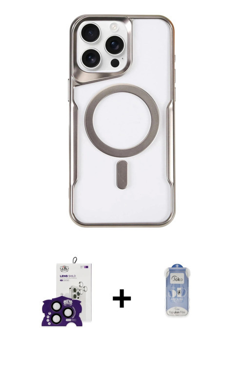 ieg™ iPhone 16 Pro Max Kılıf Yadigar Klasik Özel Seri - Siyah Joko Magic 5D Cam + Siyah Bilvis Titan